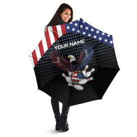 Custom Patriotic Bowling Umbrella with Bald Eagle, American Flag Bowling Ball - Wonder Print Shop