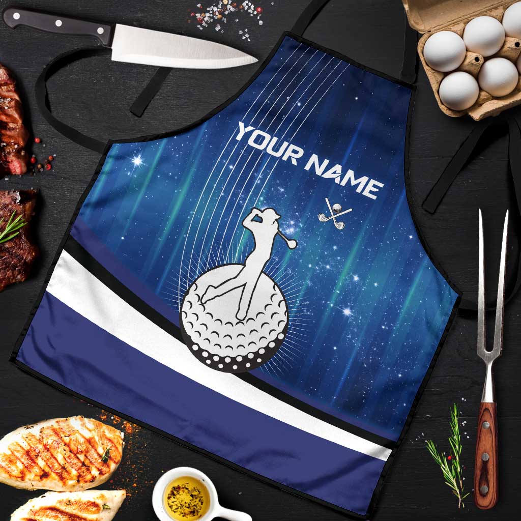 Custom Galaxy Golf Apron with Golfer Silhouette, Golf Ball Design - Wonder Print Shop