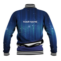 Custom Galaxy Golf Baseball Jacket with Golfer Silhouette, Golf Ball Design - Wonder Print Shop