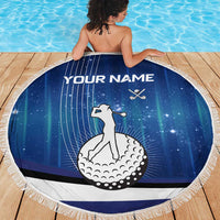 Custom Galaxy Golf Beach Blanket with Golfer Silhouette, Golf Ball Design - Wonder Print Shop