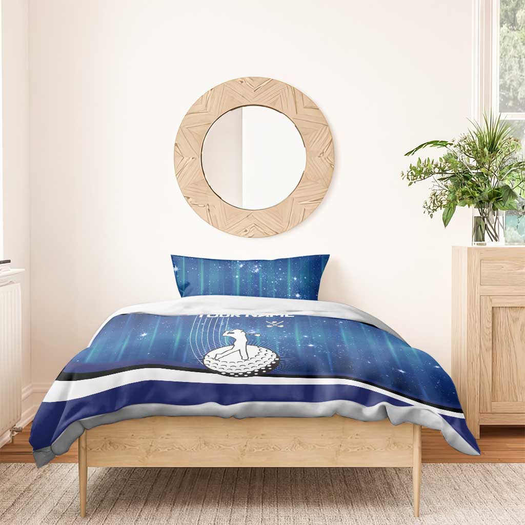 Custom Galaxy Golf Bedding Set with Golfer Silhouette, Golf Ball Design - Wonder Print Shop
