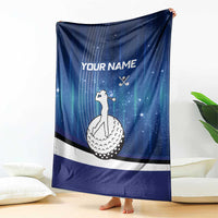 Custom Galaxy Golf Blanket with Golfer Silhouette, Golf Ball Design - Wonder Print Shop