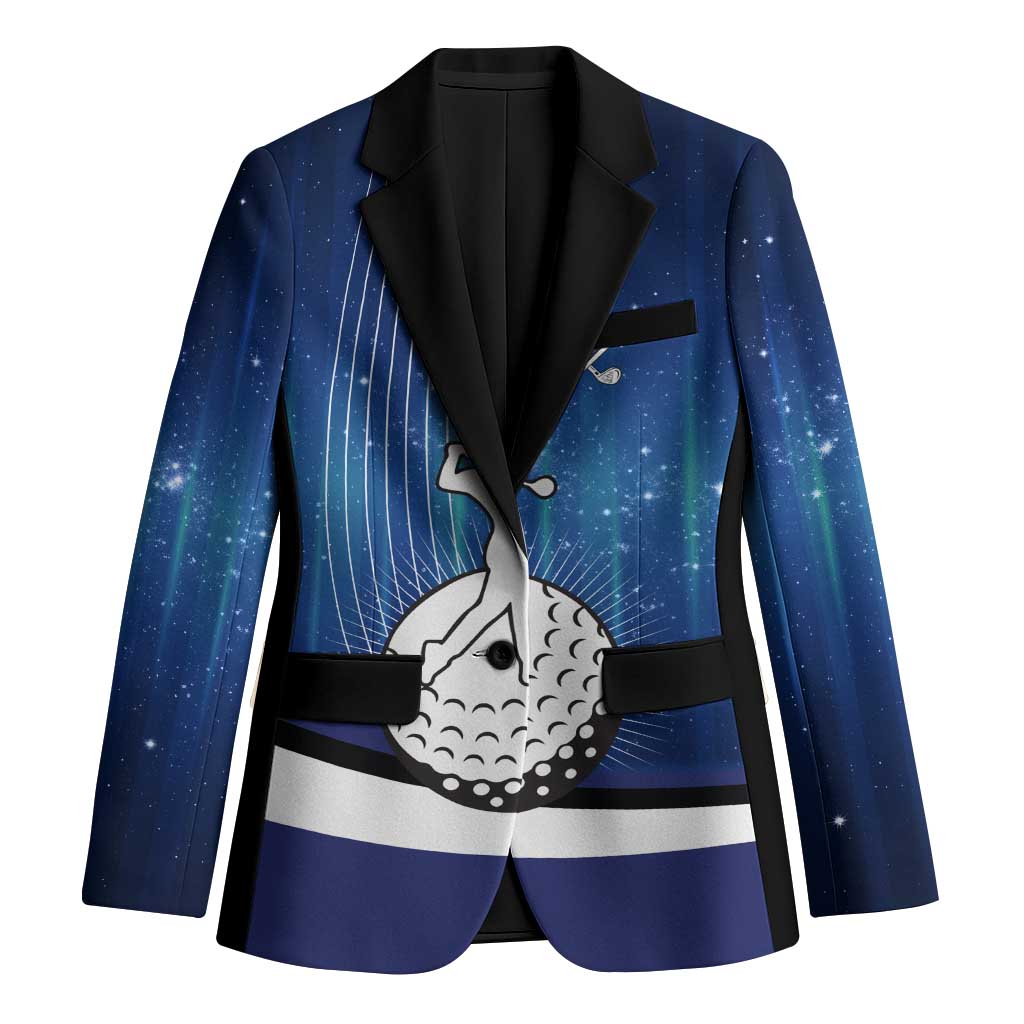 Custom Galaxy Golf Blazer with Golfer Silhouette, Golf Ball Design - Wonder Print Shop