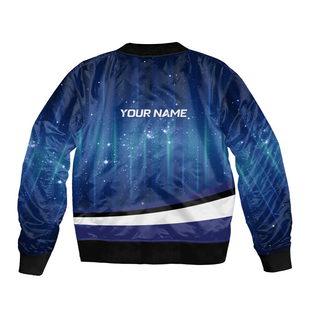 Custom Galaxy Golf Bomber Jacket with Golfer Silhouette, Golf Ball Design - Wonder Print Shop