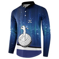 Custom Galaxy Golf Button Sweatshirt with Golfer Silhouette, Golf Ball Design - Wonder Print Shop