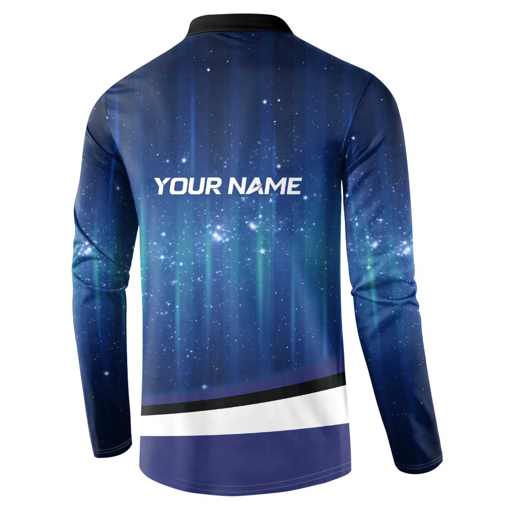 Custom Galaxy Golf Button Sweatshirt with Golfer Silhouette, Golf Ball Design - Wonder Print Shop