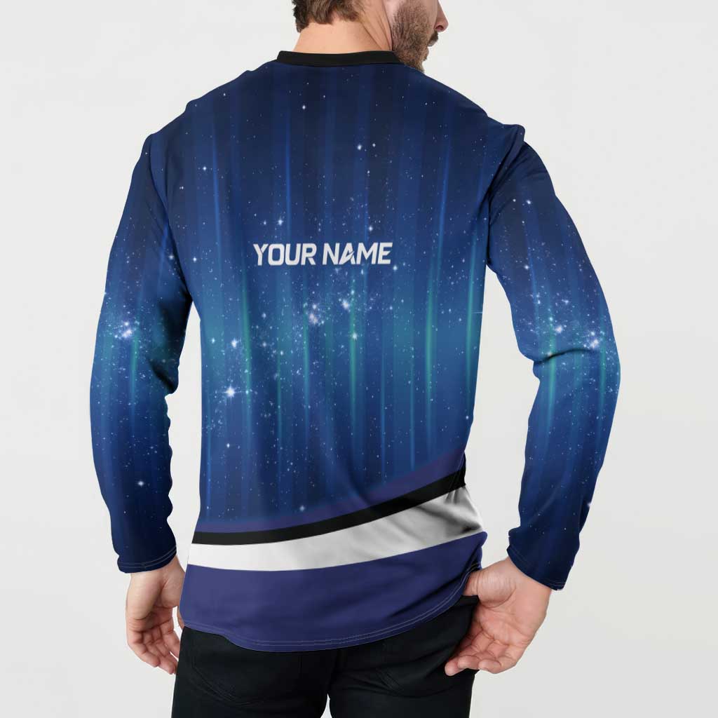 Custom Galaxy Golf Button Sweatshirt with Golfer Silhouette, Golf Ball Design - Wonder Print Shop