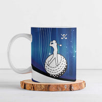Custom Galaxy Golf Ceramic Mug with Golfer Silhouette, Golf Ball Design - Wonder Print Shop