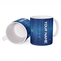 Custom Galaxy Golf Ceramic Mug with Golfer Silhouette, Golf Ball Design - Wonder Print Shop