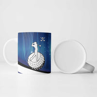 Custom Galaxy Golf Ceramic Mug with Golfer Silhouette, Golf Ball Design - Wonder Print Shop