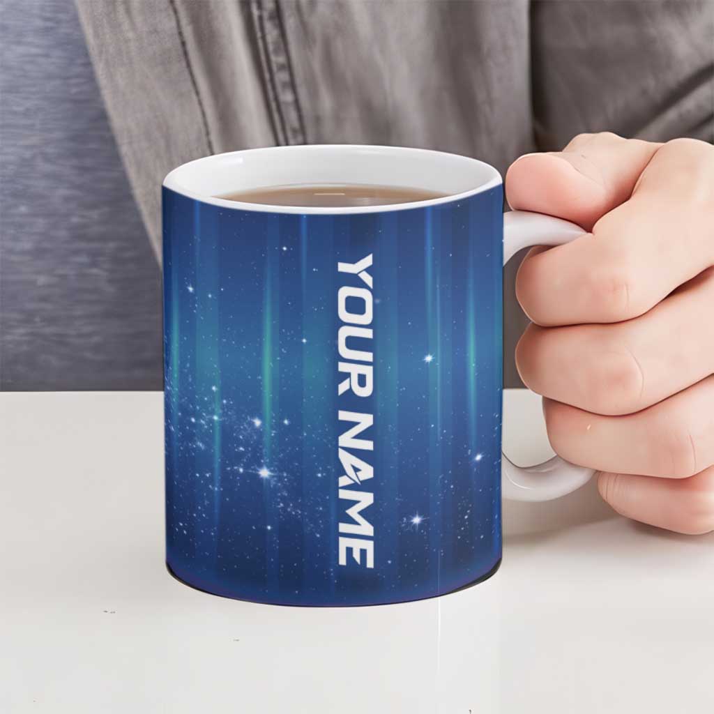 Custom Galaxy Golf Ceramic Mug with Golfer Silhouette, Golf Ball Design - Wonder Print Shop