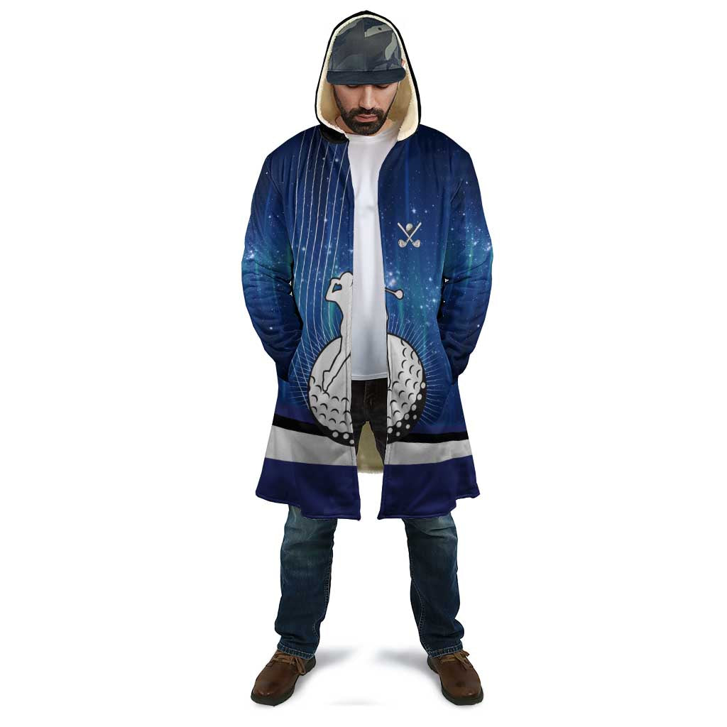Custom Galaxy Golf Cloak with Golfer Silhouette, Golf Ball Design - Wonder Print Shop