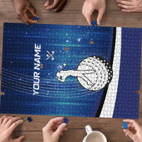Custom Galaxy Golf Puzzle with Golfer Silhouette, Golf Ball Design - Wonder Print Shop