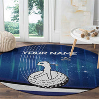 Custom Galaxy Golf Round Carpet with Golfer Silhouette, Golf Ball Design - Wonder Print Shop