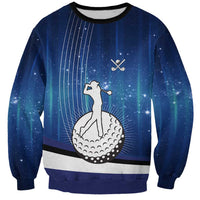 Custom Galaxy Golf Sweatshirt with Golfer Silhouette, Golf Ball Design - Wonder Print Shop