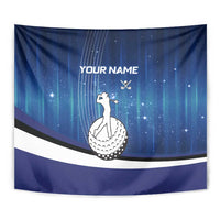 Custom Galaxy Golf Tapestry with Golfer Silhouette, Golf Ball Design - Wonder Print Shop