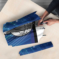 Custom Galaxy Golf Umbrella with Golfer Silhouette, Golf Ball Design - Wonder Print Shop
