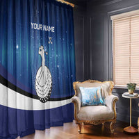 Custom Galaxy Golf Window Curtain with Golfer Silhouette, Golf Ball Design - Wonder Print Shop