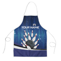 Custom Galaxy Bowling Apron with Striking Pins and Ball Design - Wonder Print Shop