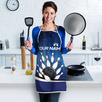 Custom Galaxy Bowling Apron with Striking Pins and Ball Design - Wonder Print Shop