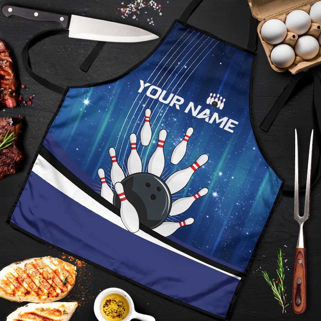 Custom Galaxy Bowling Apron with Striking Pins and Ball Design - Wonder Print Shop
