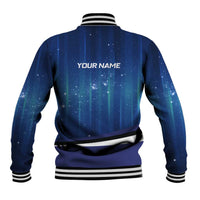 Custom Galaxy Bowling Baseball Jacket with Striking Pins and Ball Design - Wonder Print Shop