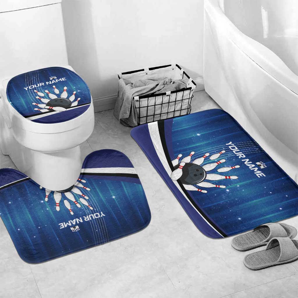 Custom Galaxy Bowling Bathroom Set with Striking Pins and Ball Design - Wonder Print Shop