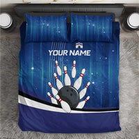 Custom Galaxy Bowling Bedding Set with Striking Pins and Ball Design - Wonder Print Shop