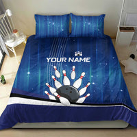 Custom Galaxy Bowling Bedding Set with Striking Pins and Ball Design - Wonder Print Shop