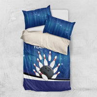 Custom Galaxy Bowling Bedding Set with Striking Pins and Ball Design - Wonder Print Shop