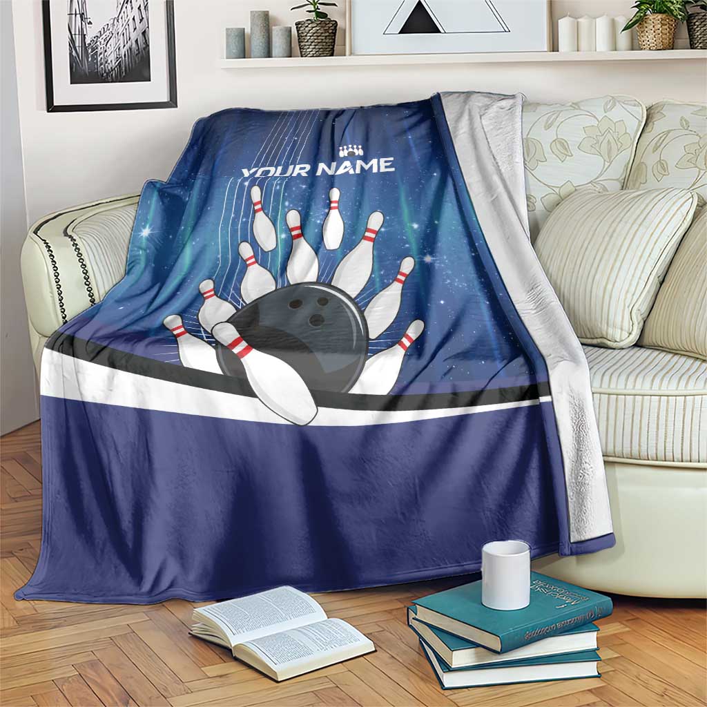 Custom Galaxy Bowling Blanket with Striking Pins and Ball Design - Wonder Print Shop