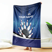 Custom Galaxy Bowling Blanket with Striking Pins and Ball Design - Wonder Print Shop