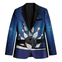 Custom Galaxy Bowling Blazer with Striking Pins and Ball Design - Wonder Print Shop