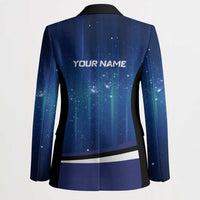 Custom Galaxy Bowling Blazer with Striking Pins and Ball Design - Wonder Print Shop