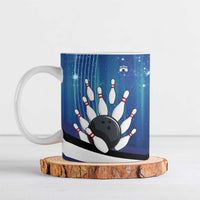 Custom Galaxy Bowling Ceramic Mug with Striking Pins and Ball Design - Wonder Print Shop