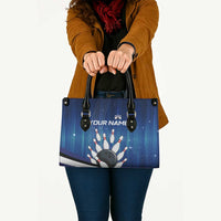 Custom Galaxy Bowling Leather Bag with Striking Pins and Ball Design - Wonder Print Shop