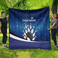 Custom Galaxy Bowling Quilt with Striking Pins and Ball Design - Wonder Print Shop