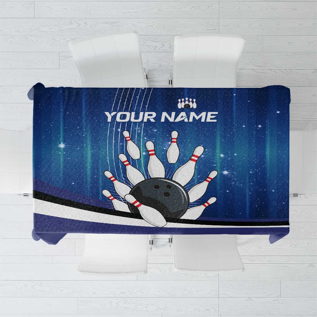 Custom Galaxy Bowling Tablecloth with Striking Pins and Ball Design - Wonder Print Shop