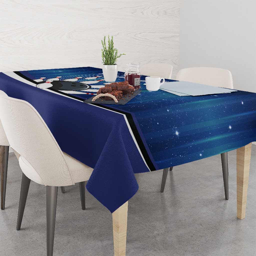 Custom Galaxy Bowling Tablecloth with Striking Pins and Ball Design - Wonder Print Shop