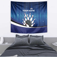 Custom Galaxy Bowling Tapestry with Striking Pins and Ball Design - Wonder Print Shop
