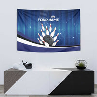 Custom Galaxy Bowling Tapestry with Striking Pins and Ball Design - Wonder Print Shop