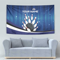Custom Galaxy Bowling Tapestry with Striking Pins and Ball Design - Wonder Print Shop