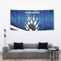 Custom Galaxy Bowling Tapestry with Striking Pins and Ball Design - Wonder Print Shop