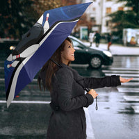 Custom Galaxy Bowling Umbrella with Striking Pins and Ball Design - Wonder Print Shop
