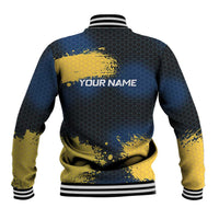 Custom Camo Redfish Baseball Jacket with Colorful Fish Design, Yellow Splatter Pattern - Wonder Print Shop