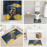 Custom Camo Redfish Bathroom Set with Colorful Fish Design, Yellow Splatter Pattern - Wonder Print Shop