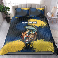 Custom Camo Redfish Bedding Set with Colorful Fish Design, Yellow Splatter Pattern - Wonder Print Shop