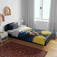 Custom Camo Redfish Bedding Set with Colorful Fish Design, Yellow Splatter Pattern - Wonder Print Shop