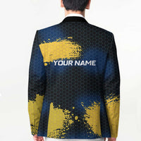 Custom Camo Redfish Blazer with Colorful Fish Design, Yellow Splatter Pattern - Wonder Print Shop