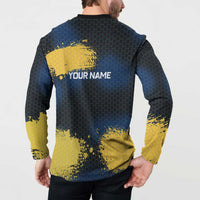 Custom Camo Redfish Button Sweatshirt with Colorful Fish Design, Yellow Splatter Pattern - Wonder Print Shop